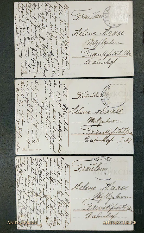 Открытки старинные "Stolzenfels am Rhein" Слова из песни "Ein Grenadier auf dem Dorfplatz stand.." Германия. Нач. ХХ века №5921